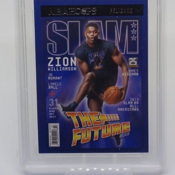 2020-21 Panini NBA Hoops SLAM #17 Zion Williamson Pelicans GMA 8.5 - Picture 2 of 3